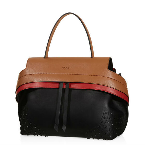 16-17FWトッズ バッグスーパーコピー ★TOD'S Wave Bag Small / BLK/R/BRコンビ XBWAMRHG101SRK R402